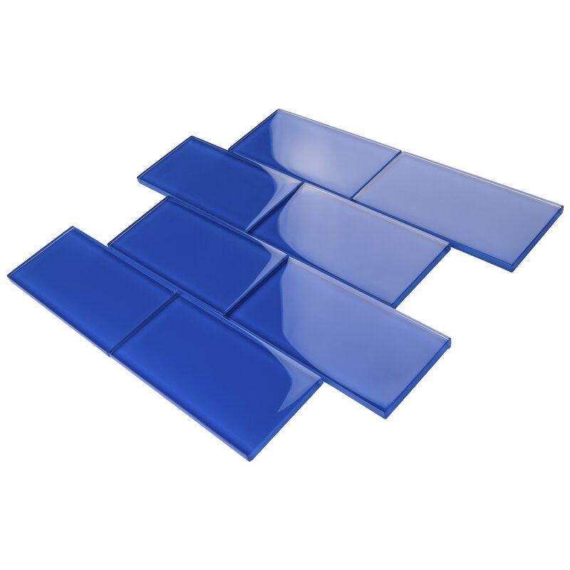 Premium Quality  Blue 3x6 Glass Subway Wall Tile for Bathroom Walls, Kitchen Backsplashes by Tenedos