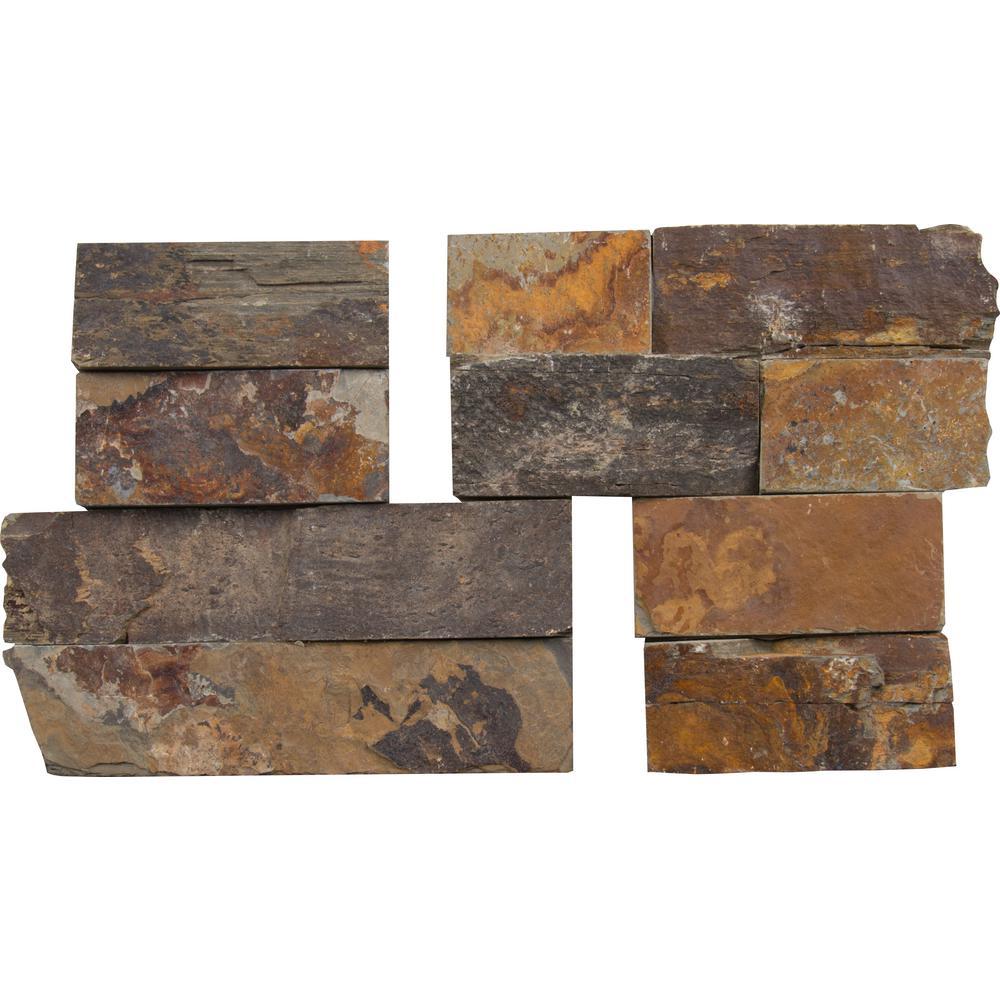 MS International California Gold Ledger Corner 6 in. x 6 in. Natural Slate Wall Tile (2 sq. ft. / case)