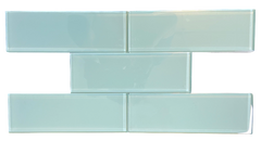 Premium Quality Soft Mint 3x9" Glass Subway Tile for Bathroom Walls, Kitchen Backsplashes By Vogue Tile - Tenedos