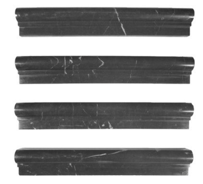 Polished Nero Marquina Black Marble Ogee 1 Chairrail Molding Wall Tile