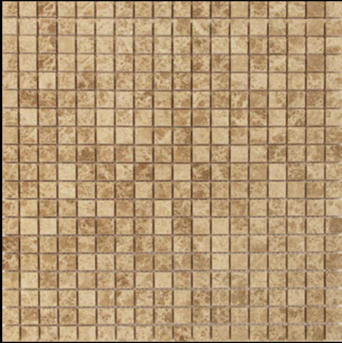 Light Emperador Marble 1"x 1" Mosaic Tile Polished for Bathroom and Kitchen Walls Kitchen Backsplashes (Tenedos)