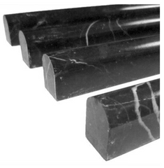 Polished Nero Marquina Black Marble Bullnose Pencil Molding