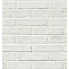 Vogue Tile Santorini White Brick 2-1/3 in. x 10 in. Glazed Porcelain Floor and Wall Tile (5.17 sq. ft. / case)