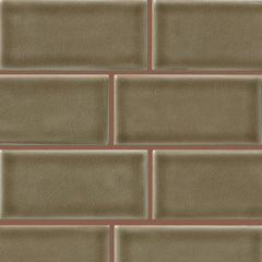 3x6 Artisan Taupe Glazed Handcrafted Subway Ceramic Wall Tile