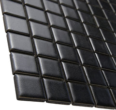 Retro Square 1x1 Porcelain Floor and Wall Tile Matte Black for Kitchen Backsplash, Bathroom Shower, Accent Decor