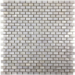 Mother of Pearl Seashell Oyster Mini Brick w/backing Mosaic Floor Wall Tile for Kitchen Backsplash, Bathroom Shower, Fireplace