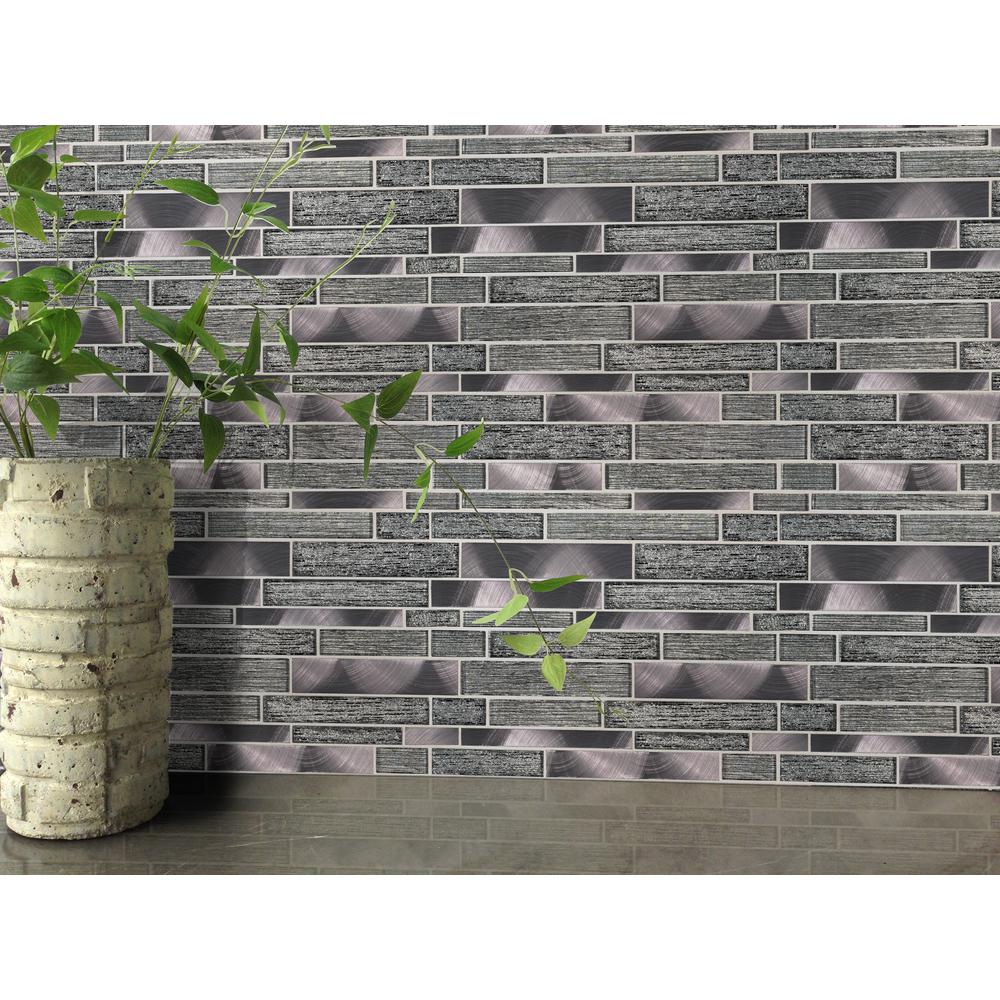 MSI Volcanic Luxe Interlocking Glass Metal Mesh-Mounted Mosaic Wall Tile