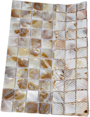 Mother of Pearl Tile Natural Varied Sea Shell Square Wall Tile for Kitchen Backsplash, Bathroom Shower, Accent Wall