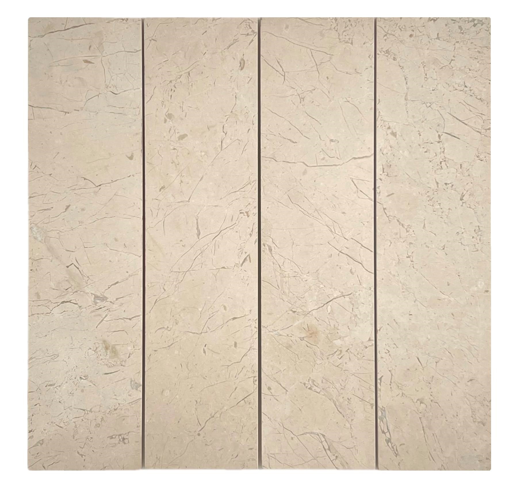 Tenedos Crema Light Beige Honed 3x12 Subway Marble Wall Floor Tile for Kitchen Backsplash, Bathroom Shower, Accent Décor, Pool Tile, Fireplace (Box of 5 sq. ft. - 20 Pieces)