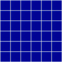 Premium Quality Blue 2x2 Square Mosaic Glass Wall Tile on Mesh 12x12 inch for Kitchen Backsplash, Bathroom Walls, Pool Tiles