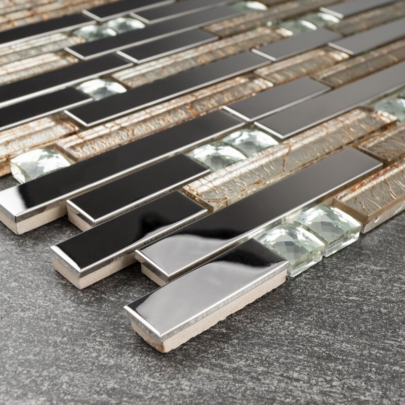 Tenedos Shiny Stainless + White Diamond Glass + Galaxy Gold Light Tile