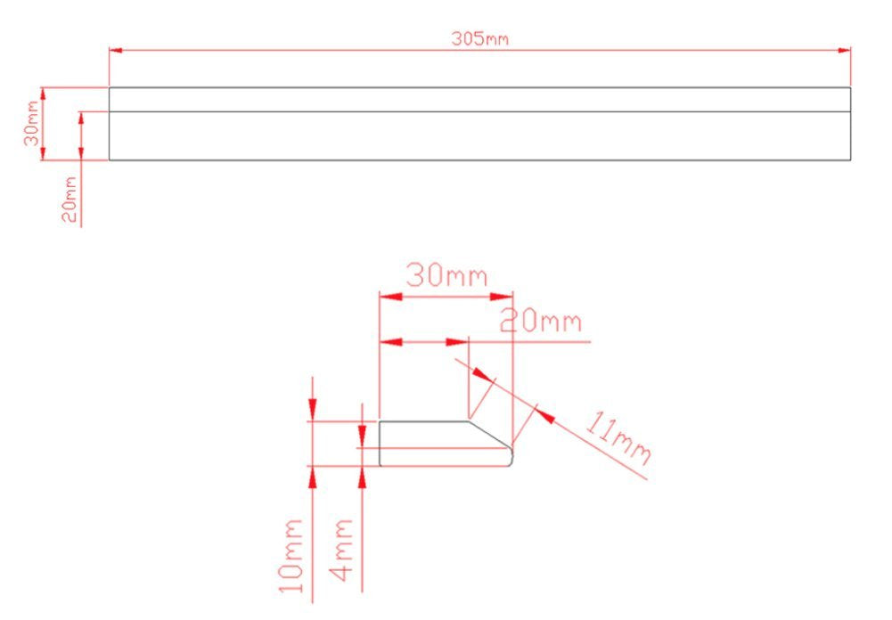 12 inch Stainless Steel Metal Bullnose Border Edge Trim Glass, Decorative Wall and Backsplash Tile Finished