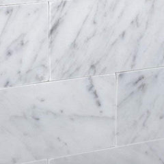 Carrara Marble Italian White Bianco 3x6 Honed Subway Floor and Wall Tile for Kitchen Backsplash, Bathroom, Fireplace Surround