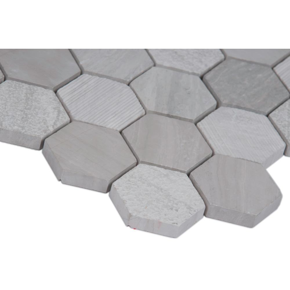 MSI Honeycomb Hexagon 2 Inch Multi finish Natural Marble Mesh-Mounted Mosaic Floor and Wall Tile (9.8 sq. ft. / case)