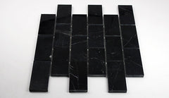 Nero Marquina Black Marble Subway 2x4 Brick Wall Floor Mosaic Tile Polished