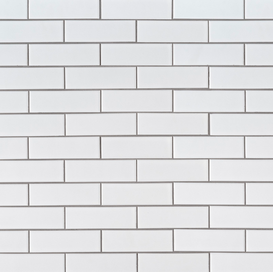 2" X 6"  White Porcelain Brick Mosaic Tile - Matte Finish , Wall Tile, Backsplash Tile, Bathroom Tile (Box of 15 Sheets)