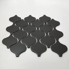 Lantern Black Porcelain Matte Mosaic Wall Floor Tile for Kitchen backsplash, Bathroom Shower, Accent Décor