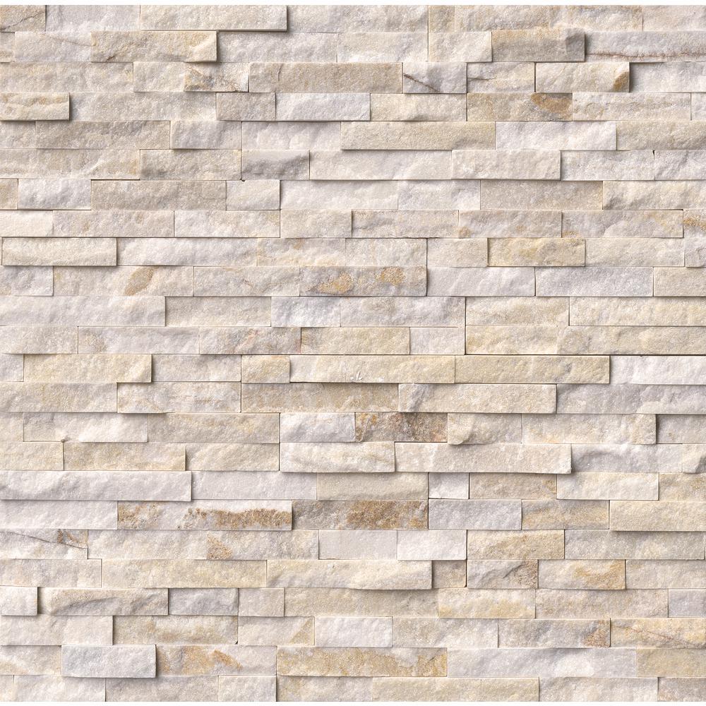 Arctic Golden Split Face Ledger Panel 6x24 Marble Wall Tile
