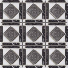 Nero Marquina White Thassos Marble Deco Insert