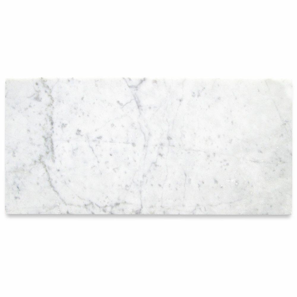 Tenedos Carrara (Carrera) Bianco Honed 6x12 Subway Marble Tile (2 Pieces)