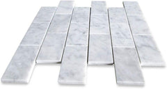 Carrara White Italian Carrera Marble Subway Brick Mosaic Tile 2 x 4 Polished - Tenedos