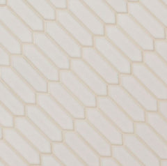 Beige Hues Elongated Hexagon Picket Vintage Look Ceramic Wall Mosaic Tile for Bathroom Shower, Kitchen Backsplashes, Artistic Insets, Accent Wall