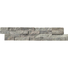 Sage Green Quartzite Ledger Wall Panel 6 in. x 24 in. Natural Stone Tile For Fireplace Surround, Outdoor and Indoor