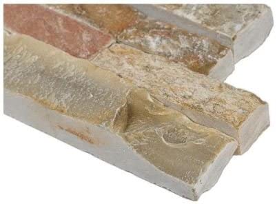 Golden White Ledger Panel 6 in. x 24 in. Natural Quartzite Slate Wall Tile