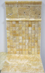 Honey Onyx Marble  1 x 1 Inch Polished Premium for Bathroom and Kitchen Mosaic Tile