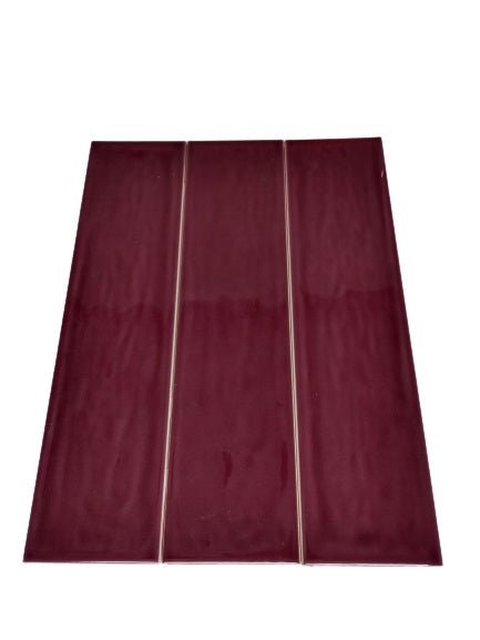 Tenedos Burgundy Purple Handmade Ceramic Subway 3x12 Wall Tile Backsplash Gloss Finish 3 Inch X 12 Inch for Kitchen, Bathroom Shower, Accent Decor, Fireplace