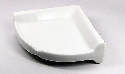 Tenedos White Glazed Ceramic Bathroom Accessory Kit (Corner Shower Shelf) - Not Flat Surface Installation