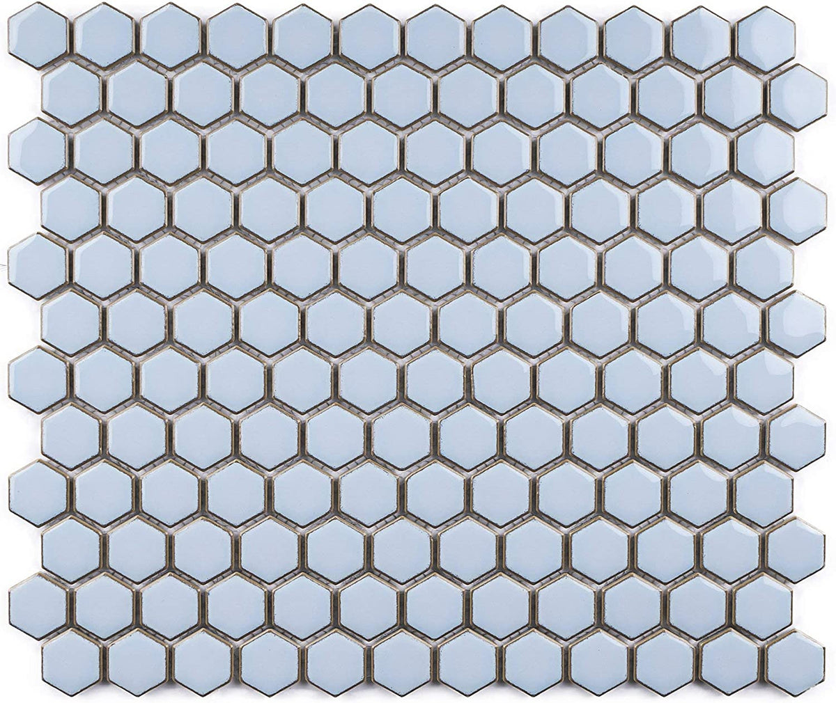Tenedos Vintage Sky Blue Hexagon Porcelain Wall Floor Mosaic Tile Polished, décor