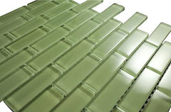 Glossy Lake Green Brick Glass Mosaic Tiles for Bathroom and Kitchen Walls Kitchen Backsplashes