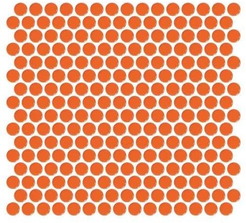 Penny Round Orange Porcelain Mosaic Floor and Wall Tile, Backsplash Kitchen, Bathroom Shower on 12x12 Mesh for Easy Installation By Vogue Tile