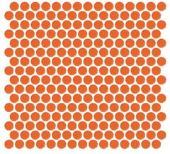 Penny Round Orange Porcelain Mosaic Floor and Wall Tile, Backsplash Kitchen, Bathroom Shower on 12x12 Mesh for Easy Installation By Vogue Tile