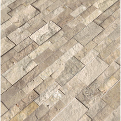 MS International Roman Beige Ledger Panel 6 in. x 24 in. Natural Travertine Wall Tile for Accent Walls Kitchen Backsplash Fireplace