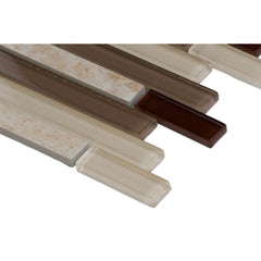 MS International Amalfi Cafe Interlocking 12 in. x 12 in. x 6 mm Glass and Porcelain Mesh-Mounted Mosaic Tile