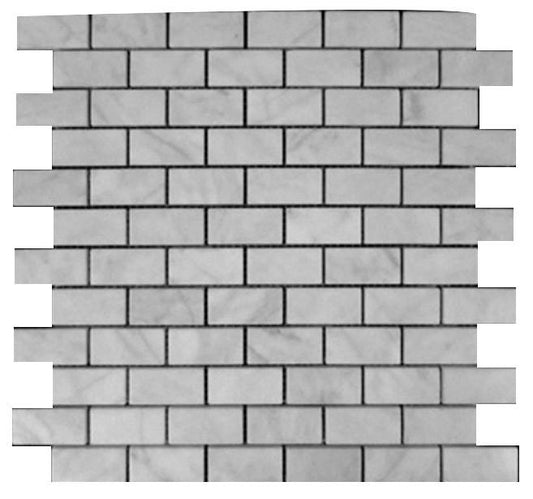 Carrara Marble Italian White Bianco Carrera 1x2 Mosaic Wall Floor Tile Honed