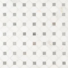 MS International Bianco Dolomite Dotty  Polished Marble Mesh-Mounted Mosaic Tile