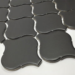 Lantern Black Porcelain Matte Mosaic Wall Floor Tile for Kitchen backsplash, Bathroom Shower, Accent Décor