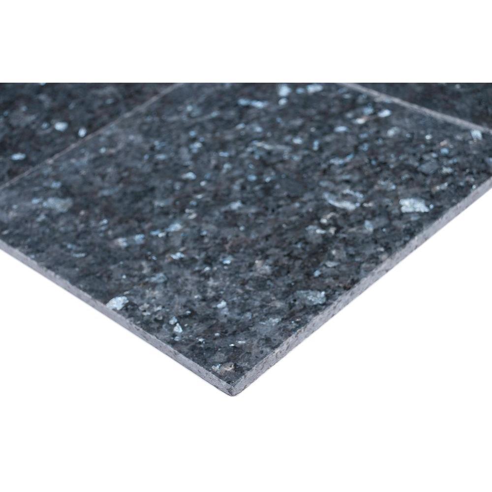 Blue Pearl 12x12 Polished Granite Floor Wall Tile for Kitchen Countertop, Backsplash, Bathroom Shower, Fireplace