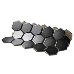 Black 2 Inch Hexagon Mosaic matte Wall Floor Tile, 10 pieces (10 Sqft)