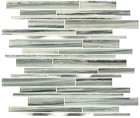 MSI Seaglass Interlocking 12 in. x 11.81 in. x 4mm Textured Glass Mosaic Tile