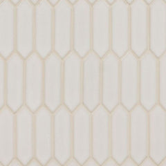 Beige Hues Elongated Hexagon Picket Vintage Look Ceramic Wall Mosaic Tile for Bathroom Shower, Kitchen Backsplashes, Artistic Insets, Accent Wall