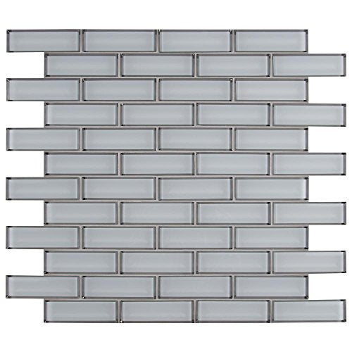 White Glass Mirror Beveled 2'' x 6'' Subway Tile Kitchen Backsplash Idea Bath Shower Wall Mosaics -  Shipment