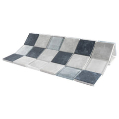 Blue with Gray and White Glass 2" Square  Mosaic Tile for Walls, Bathroom and Kitchen Walls Kitchen Backsplashes - Tenedos