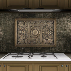 Kitchen Backsplash Premium Mediterranean Bronze Metal Mural Hand Made Textured Tile