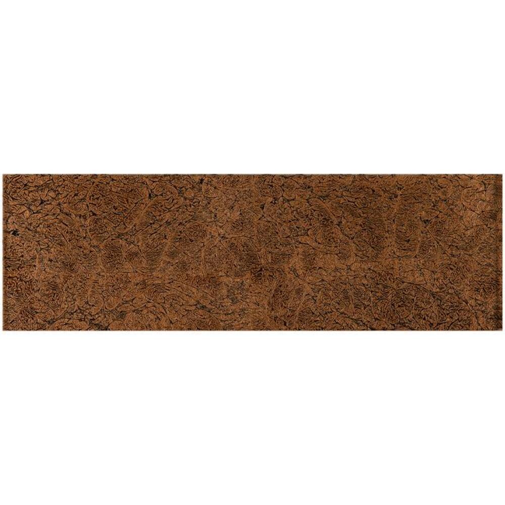 4x12 Glossy Brown Deco Subway Glass Wall Tiles for Bathroom Shower, Kitchen Backsplashes by Vogue Tile