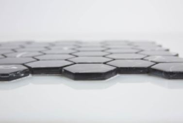 2" NERO MARQUINA HEXAGON MOSAIC GLASS - (11 SHEETS)