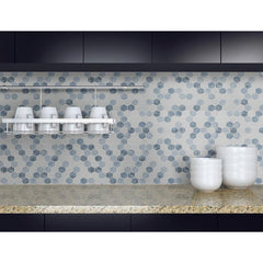 MSI Vista Azul Hexagon 12 in. x 12 in. x 6mm Glass Mesh-Mounted Mosaic Tile